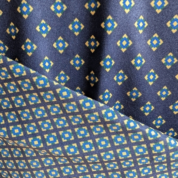 Gretchen Scott Navy Diamond Print Shift Dress Medium Designer - Picture 10 of 14